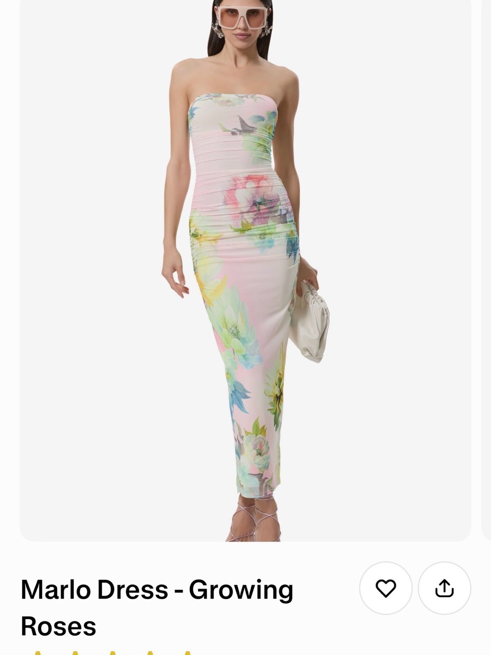 AFRM Strapless Marlo Floral Midi Dress - Pink Multi